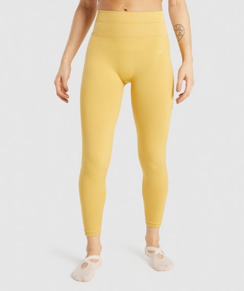 Legginsy Gymshark Studio Damskie Żółte | PL 623SCN